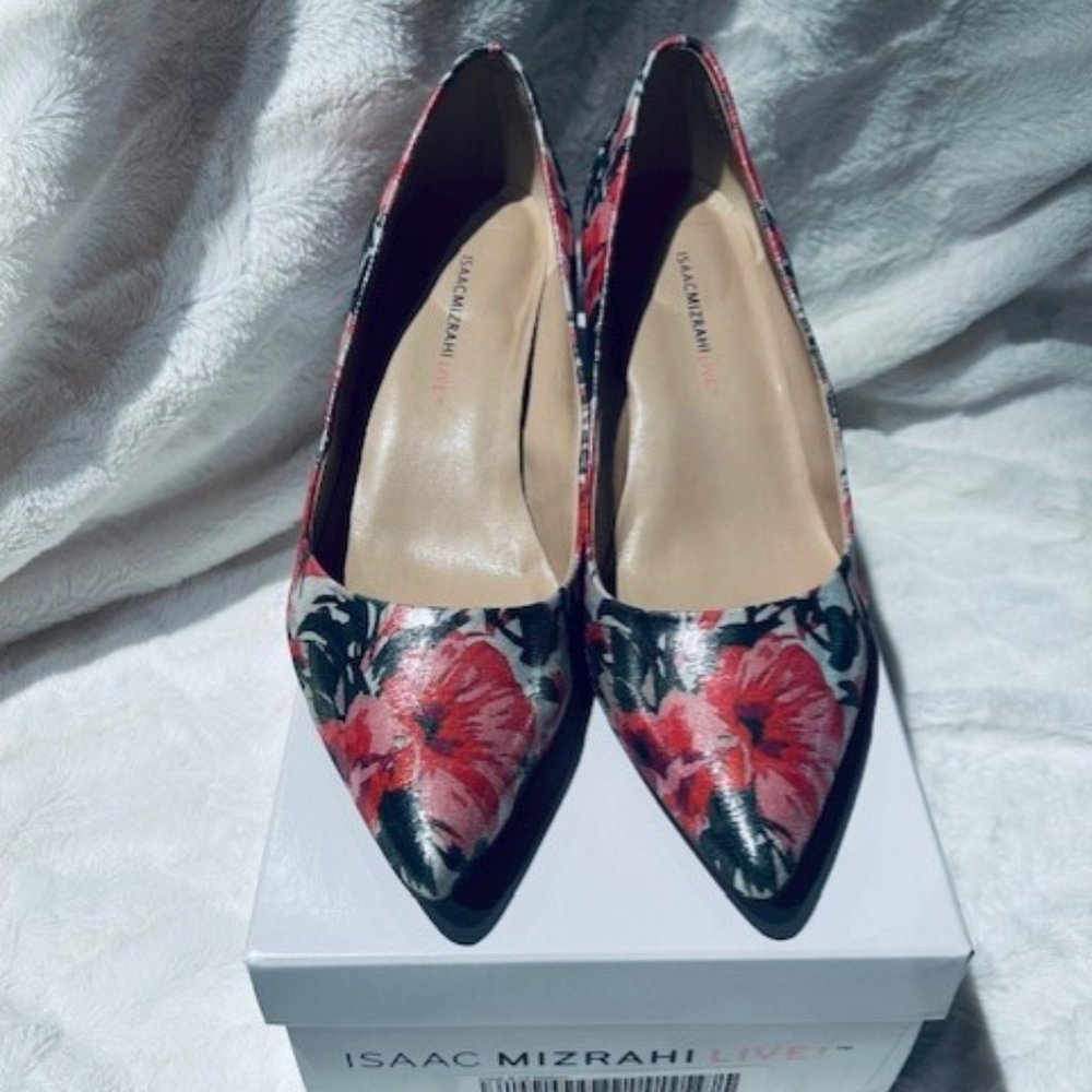 Isaac Mizrahi Pink Floral Multi Printed Julie Pump 9.5M